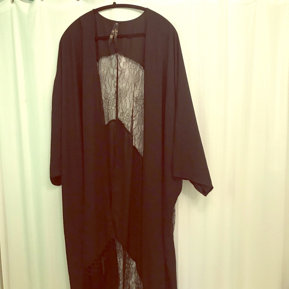 NWOT Melissa McCarthy/Seven 3X Sexy Black Kimono